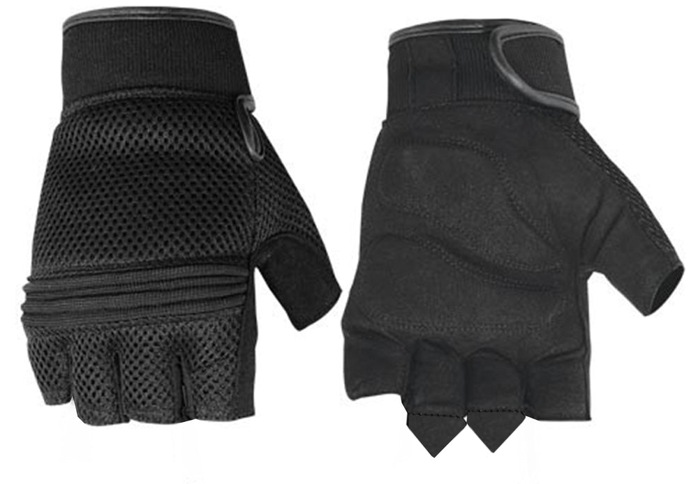 DS10 Synthetic Leather/ Mesh Fingerless Glove