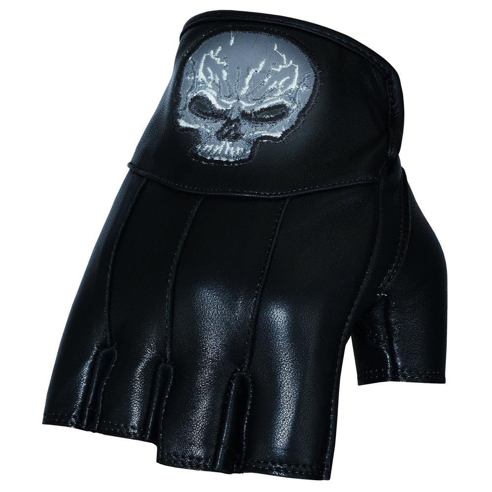 DS98 Reflective Skull Fingerless Glove